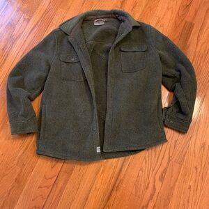 Rugged Elements Men’s Sherpa Lined Shirt Jacket (Dark Olive) size Large